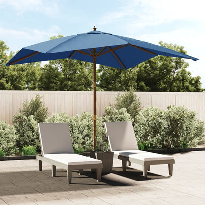 Sonnenschirm mit Holzmast Azurblau 300x300x273 cm - Pazzar.ch