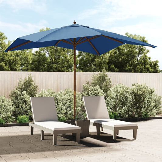 Sonnenschirm mit Holzmast Azurblau 300x300x273 cm - Pazzar.ch