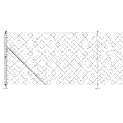Maschendrahtzaun mit Bodenflansch Silbern 0,8x25 m - Pazzar.ch
