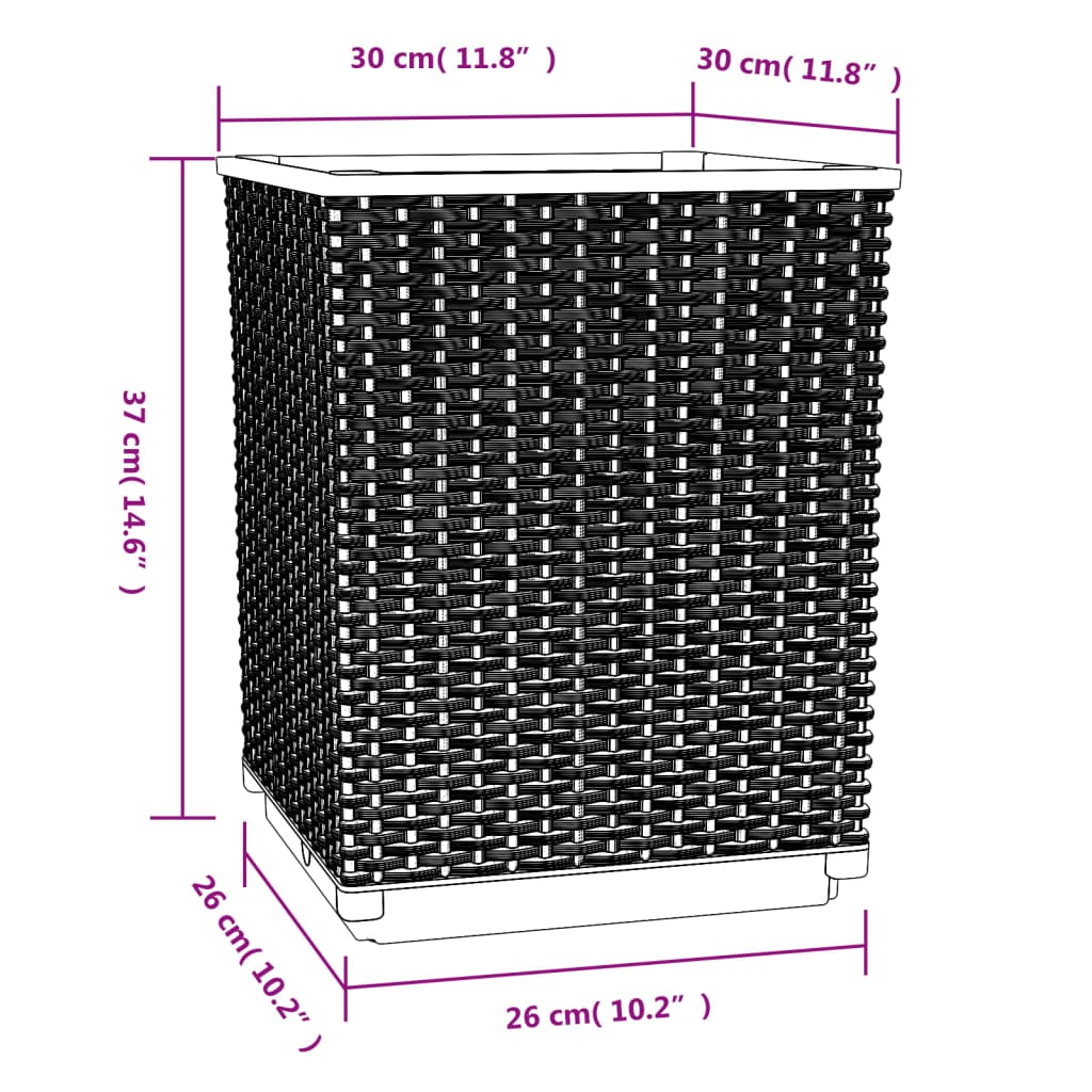 Pflanzkübel 2 Stk. Dunkelgrau 30x30x37 cm Polypropylen - Pazzar.ch