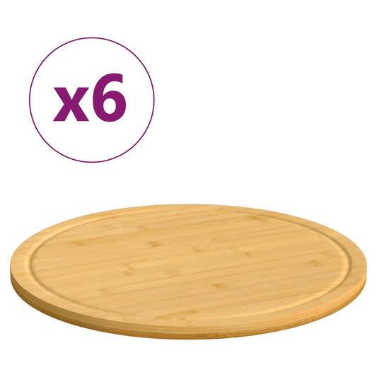 Schneidebretter 6 Stk. Ø40x1,5 cm Bambus - Pazzar.ch