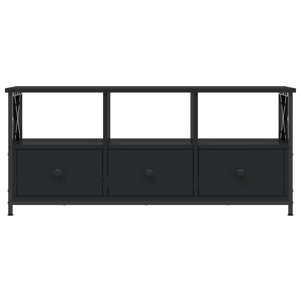TV-Schrank Schwarz 102x33x45 cm Holzwerkstoff und Eisen - Pazzar.ch