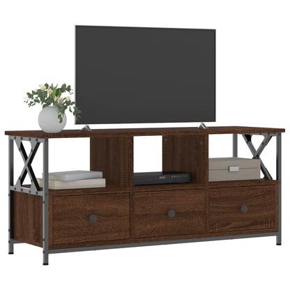 TV-Schrank Braun Eichen-Optik 102x33x45cm Holzwerkstoff & Eisen - Pazzar.ch
