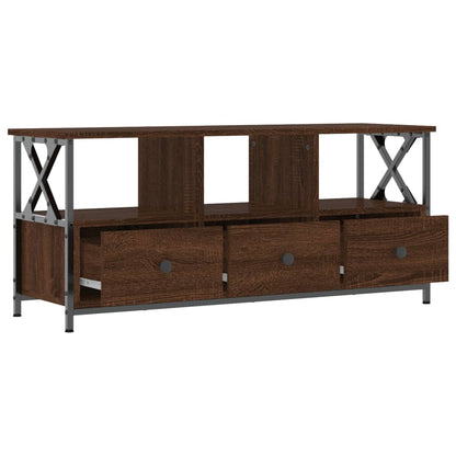 TV-Schrank Braun Eichen-Optik 102x33x45cm Holzwerkstoff & Eisen - Pazzar.ch