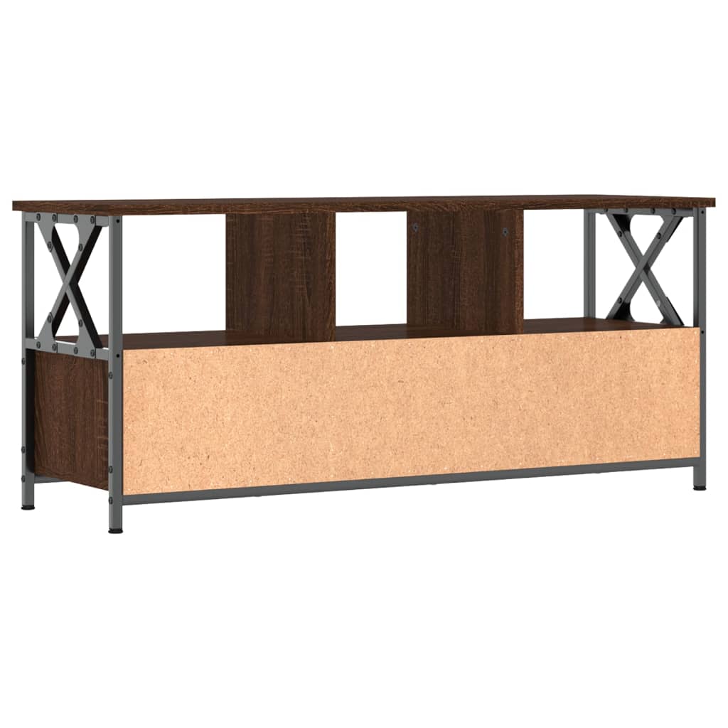 TV-Schrank Braun Eichen-Optik 102x33x45cm Holzwerkstoff & Eisen - Pazzar.ch