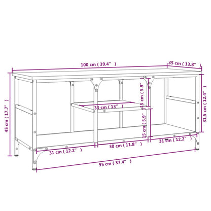 TV-Schrank Grau Sonoma 100x35x45 cm Holzwerkstoff & Eisen - Pazzar.ch