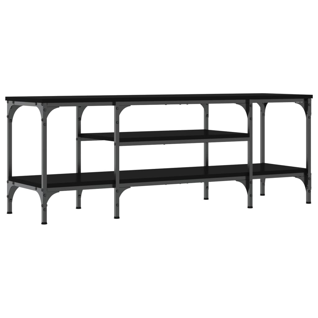 TV-Schrank Schwarz 121x35x45 cm Holzwerkstoff & Eisen - Pazzar.ch