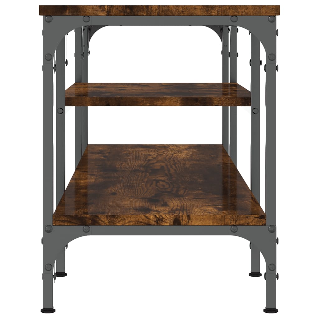 TV-Schrank Räuchereiche 121x35x45 cm Holzwerkstoff & Eisen - Pazzar.ch