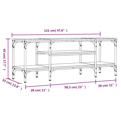 TV-Schrank Räuchereiche 121x35x45 cm Holzwerkstoff & Eisen - Pazzar.ch