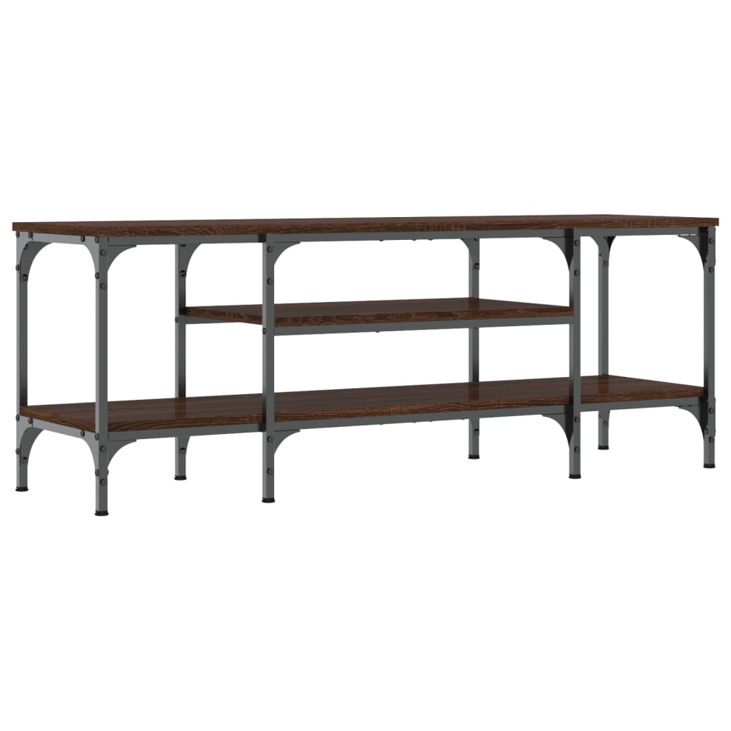 TV-Schrank Braun Eichen-Optik 121x35x45cm Holzwerkstoff & Eisen - Pazzar.ch