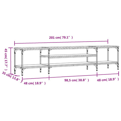 TV-Schrank Räuchereiche 201x35x45 cm Holzwerkstoff & Eisen - Pazzar.ch