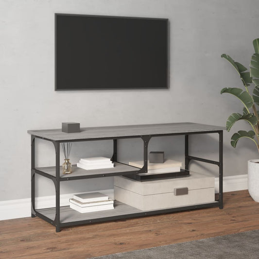 TV-Schrank Grau Sonoma 103x38x46,5 cm Holzwerkstoff und Stahl - Pazzar.ch