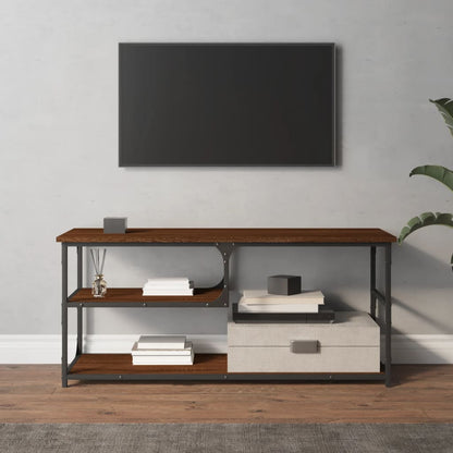TV-Schrank Braun Eichen-Optik 103x38x46,5cm Holzwerkstoff Stahl - Pazzar.ch