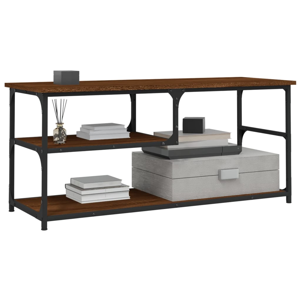 TV-Schrank Braun Eichen-Optik 103x38x46,5cm Holzwerkstoff Stahl - Pazzar.ch