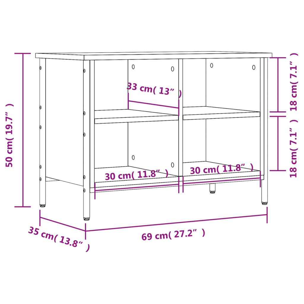 Schuhregal Grau Sonoma 69x35x50 cm Holzwerkstoff - Pazzar.ch