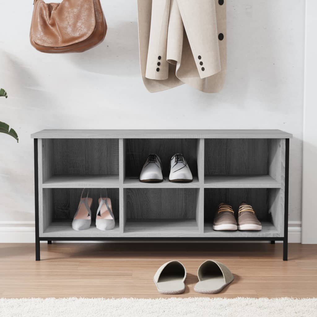 Schuhregal Grau Sonoma 100x35x50 cm Holzwerkstoff - Pazzar.ch