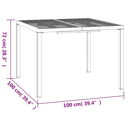 Gartentisch Anthrazit 100x100x72 cm Stahl - Pazzar.ch