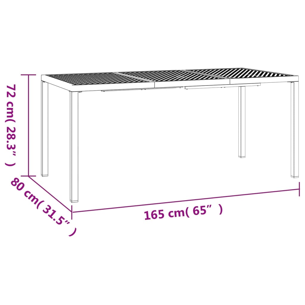 Gartentisch Anthrazit 165x80x72 cm Stahl - Pazzar.ch