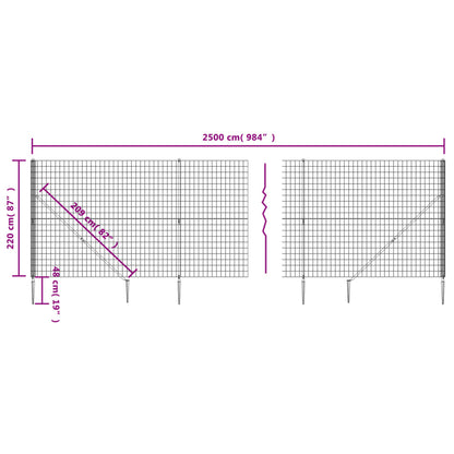 Maschendrahtzaun mit Bodenhülsen Grün 2,2x25 m - Pazzar.ch