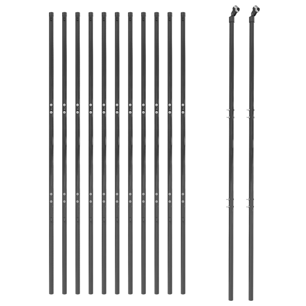 Maschendrahtzaun Anthrazit 1,6x25 m Verzinkter Stahl - Pazzar.ch