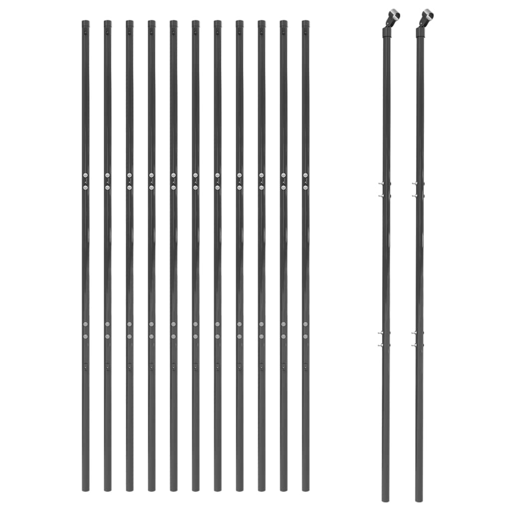 Maschendrahtzaun Anthrazit 1,8x25 m Verzinkter Stahl - Pazzar.ch