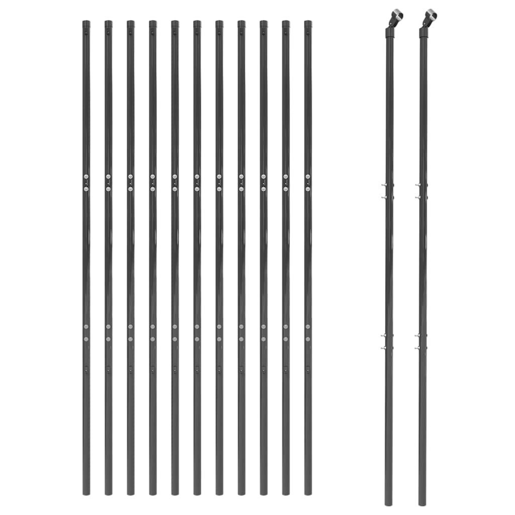 Maschendrahtzaun Anthrazit 1,6x25 m Verzinkter Stahl - Pazzar.ch