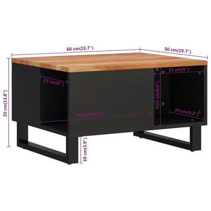 Couchtisch 60x50x35 cm Massivholz Akazie - Pazzar.ch