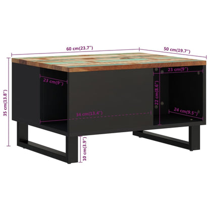Couchtisch 60x50x35 cm Altholz Massiv - Pazzar.ch