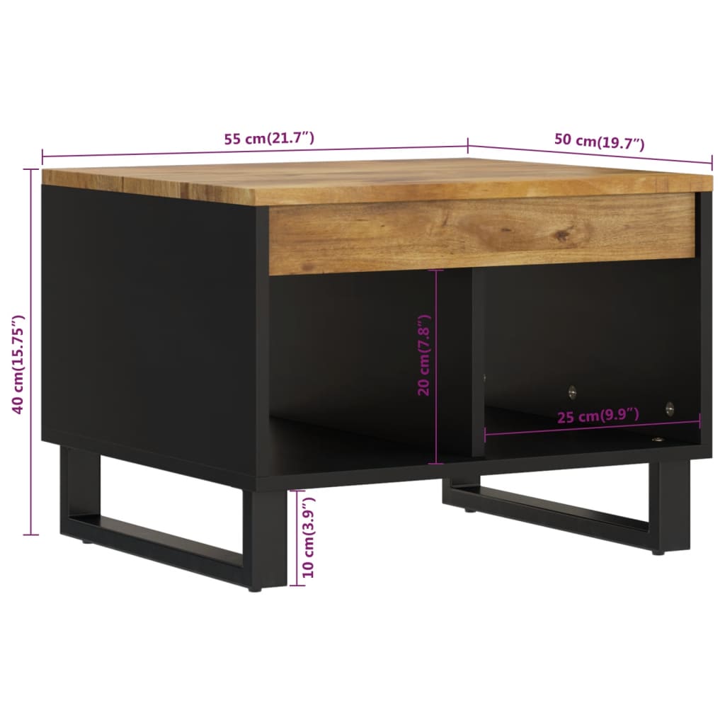 Couchtisch 55x50x40 cm Massivholz Mango - Pazzar.ch