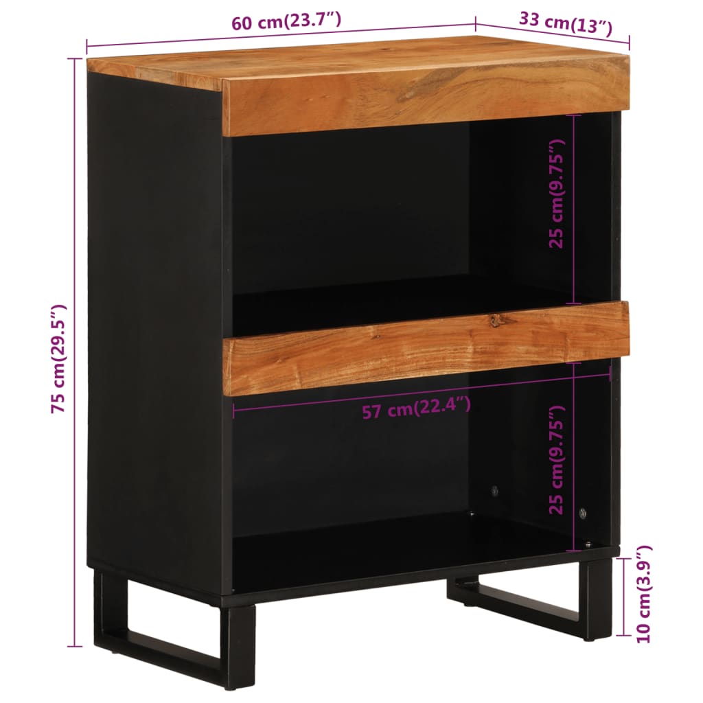 Beistelltisch 60x33x75 cm Massivholz Akazie - Pazzar.ch