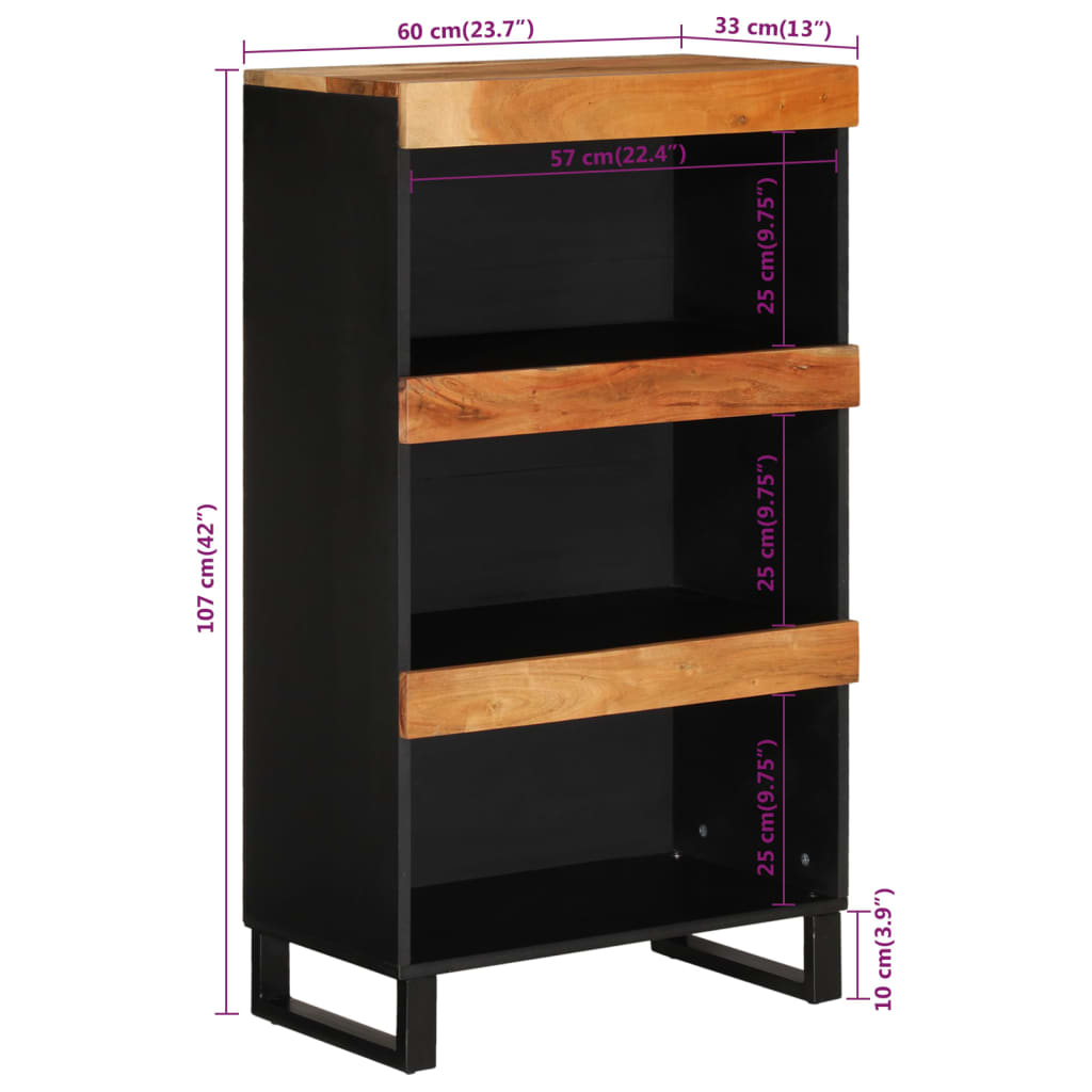 Beistelltisch 60x33x107 cm Massivholz Akazie - Pazzar.ch