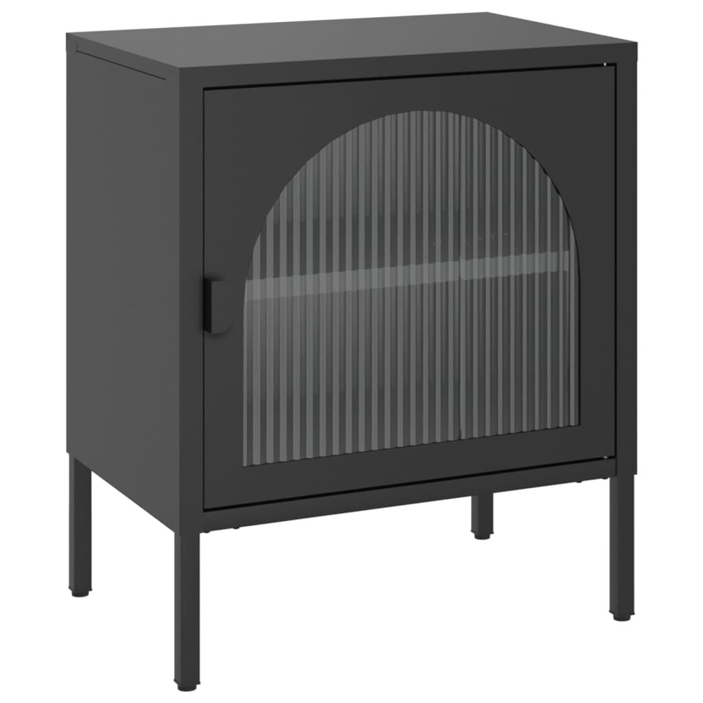 Nachttisch Schwarz 50x35x60 cm Glas und Stahl - Pazzar.ch