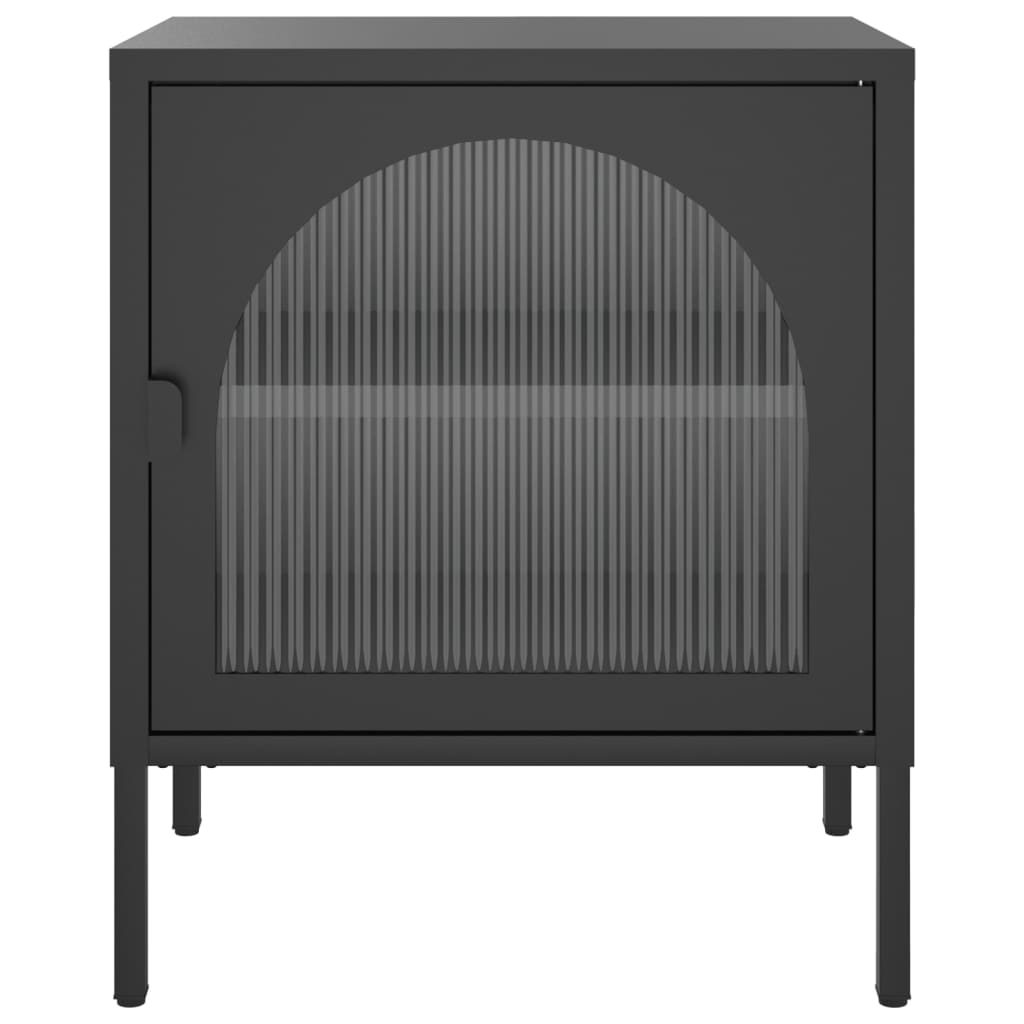 Nachttisch Schwarz 50x35x60 cm Glas und Stahl - Pazzar.ch