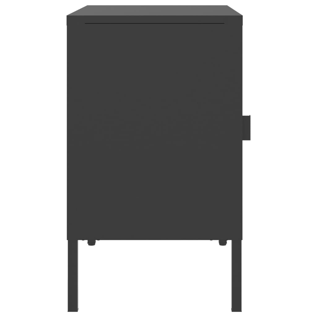 Nachttisch Schwarz 50x35x60 cm Glas und Stahl - Pazzar.ch