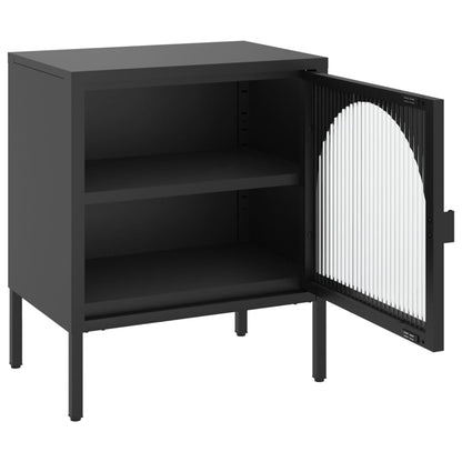 Nachttisch Schwarz 50x35x60 cm Glas und Stahl - Pazzar.ch