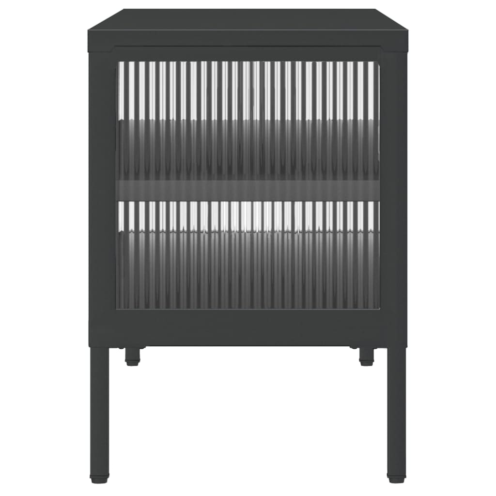 TV-Schrank Schwarz 105x35x50 cm Glas und Stahl - Pazzar.ch