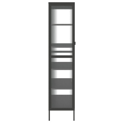 Highboard Schwarz 85x40x180 cm Glas und Stahl - Pazzar.ch