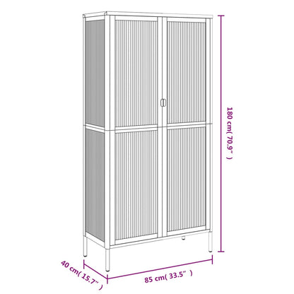 Highboard Schwarz 85x40x180 cm Glas und Stahl - Pazzar.ch