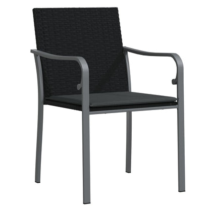 Gartenstühle mit Kissen 2 Stk. Schwarz 56x59x84 cm Poly Rattan - Pazzar.ch
