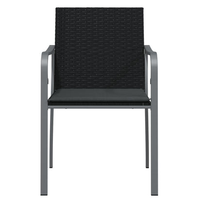 Gartenstühle mit Kissen 2 Stk. Schwarz 56x59x84 cm Poly Rattan - Pazzar.ch