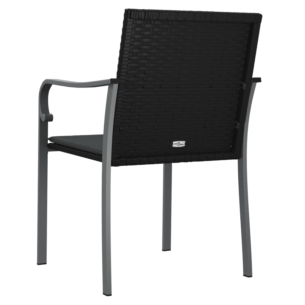 Gartenstühle mit Kissen 2 Stk. Schwarz 56x59x84 cm Poly Rattan - Pazzar.ch
