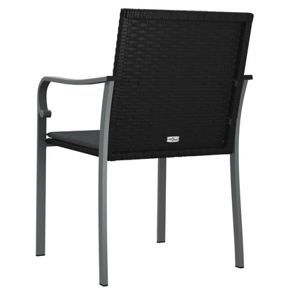 Gartenstühle mit Kissen 2 Stk. Schwarz 56x59x84 cm Poly Rattan - Pazzar.ch