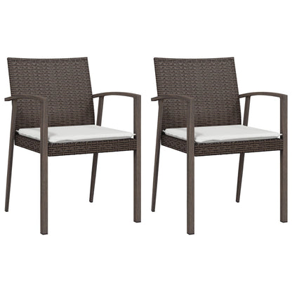 Gartenstühle mit Kissen 2 Stk. Braun 56,5x57x83 cm Poly Rattan - Pazzar.ch