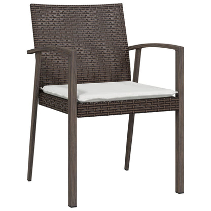 Gartenstühle mit Kissen 2 Stk. Braun 56,5x57x83 cm Poly Rattan - Pazzar.ch