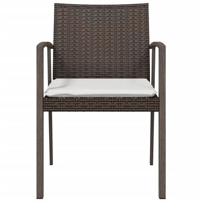 Gartenstühle mit Kissen 2 Stk. Braun 56,5x57x83 cm Poly Rattan - Pazzar.ch