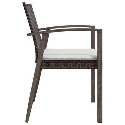 Gartenstühle mit Kissen 2 Stk. Braun 56,5x57x83 cm Poly Rattan - Pazzar.ch