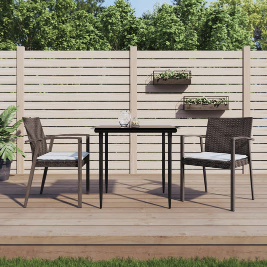 Gartenstühle mit Kissen 2 Stk. Braun 56,5x57x83 cm Poly Rattan - Pazzar.ch