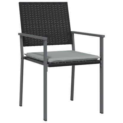 Gartenstühle mit Kissen 2 Stk. Schwarz 54x62,5x89cm Poly Rattan - Pazzar.ch
