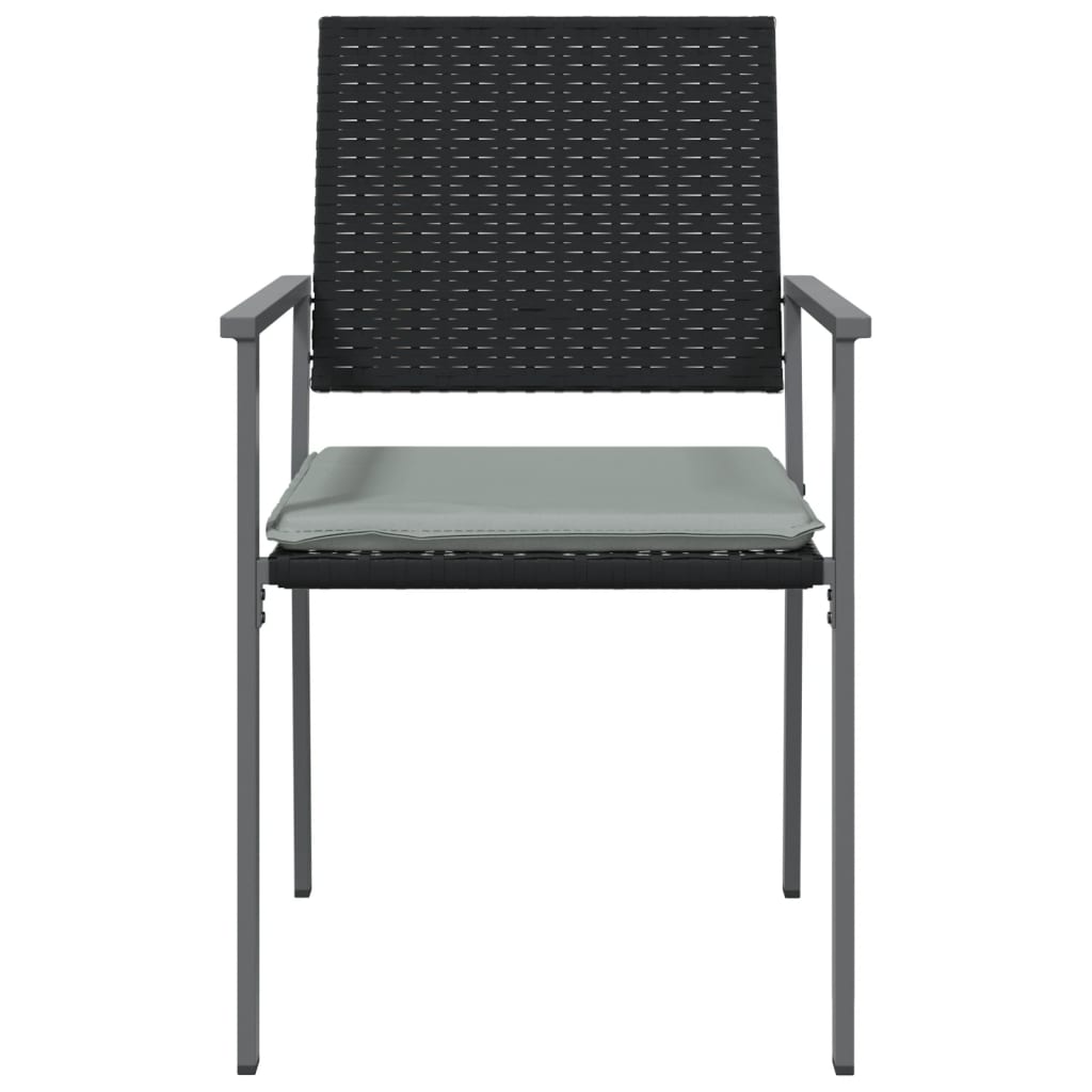 Gartenstühle mit Kissen 2 Stk. Schwarz 54x62,5x89cm Poly Rattan - Pazzar.ch
