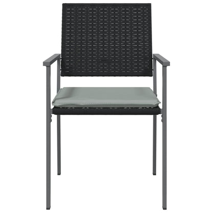 Gartenstühle mit Kissen 2 Stk. Schwarz 54x62,5x89cm Poly Rattan - Pazzar.ch